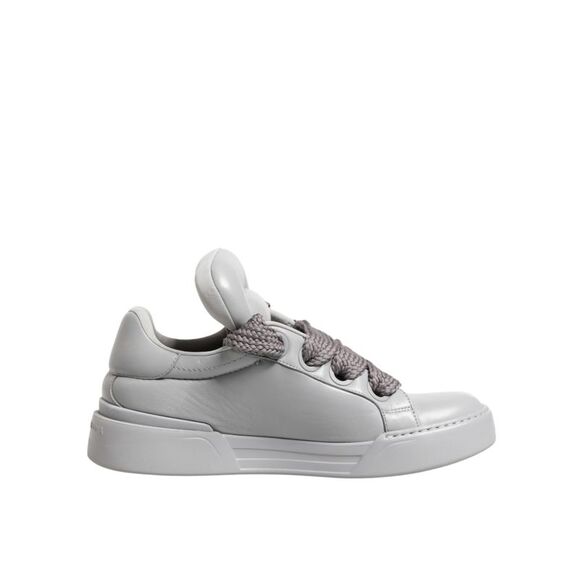 Dolce & Gabbana Other - Dolce & Gabbana White Leather Gray Laces Low Top Sneakers Men's Shoes